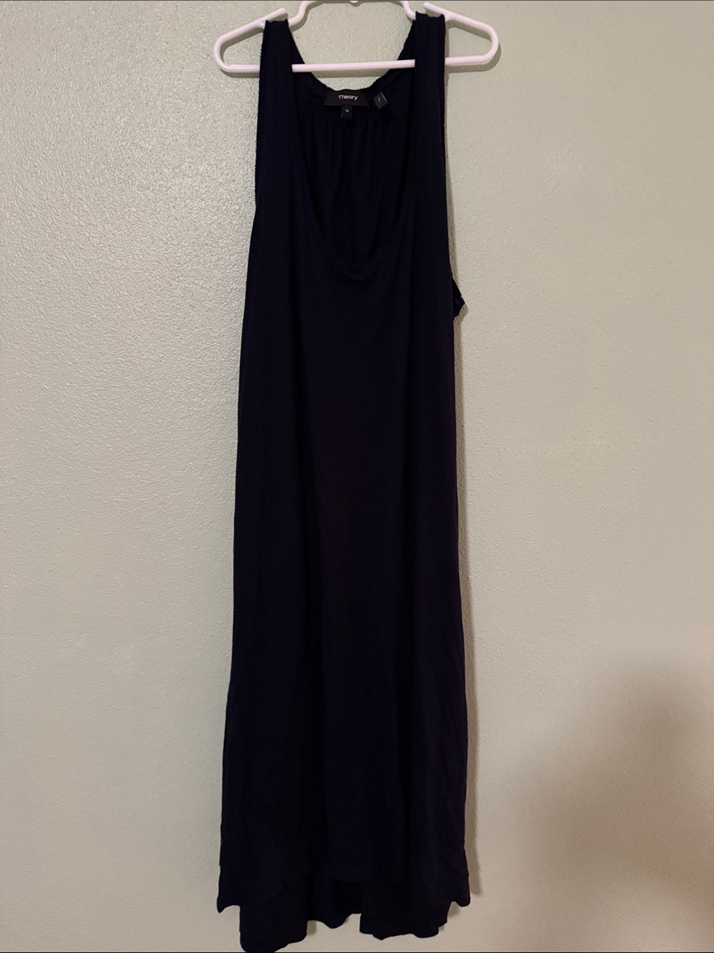 Theory Black Sleeveless Draped Maxi Dress